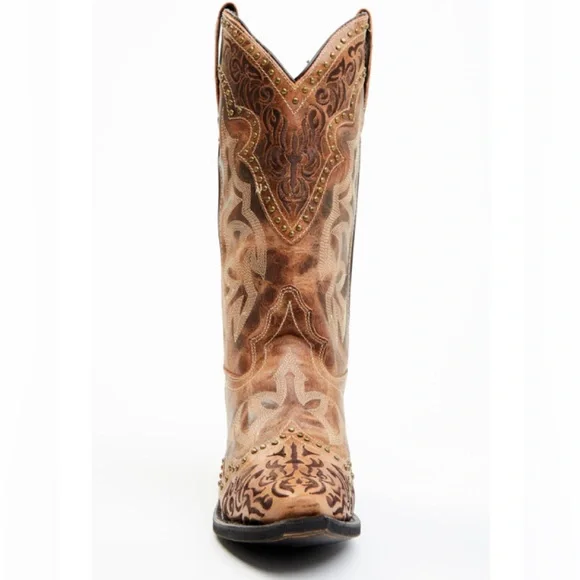 LAREDO WOMEN’S BRAYLNN LEATHER WESTERN PERFORMANCE STUDDED BOOTS -SNIP TOE. SZ 9 - Picture 4 of 11